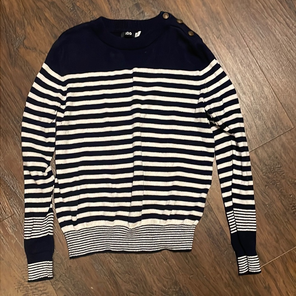 BDG Urban Outfitters Navy Blue and White Striped Sweater
